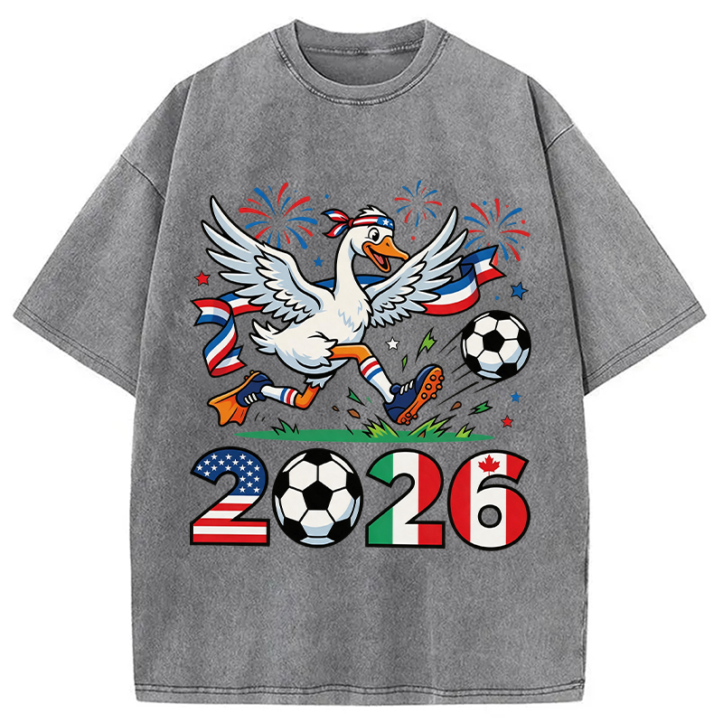 Modecanvas 2026 America Soccer Funny DTG Printing Washed T-Shirt