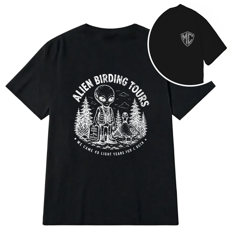 Modecanvas Retro Birder Badge DTG Printing Back Classic T-Shirt