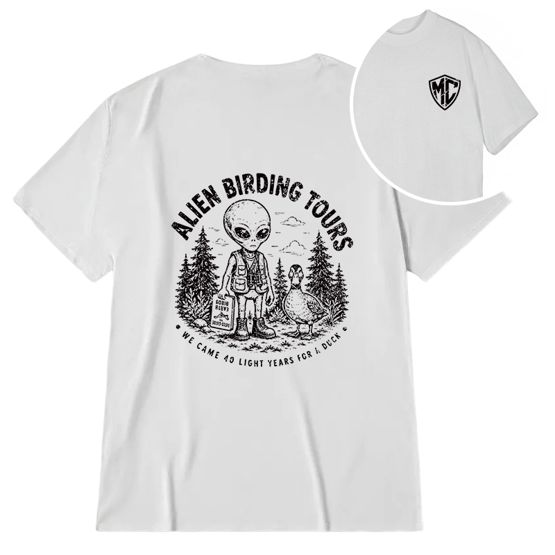 Modecanvas Retro Birder Badge DTG Printing Back Classic T-Shirt