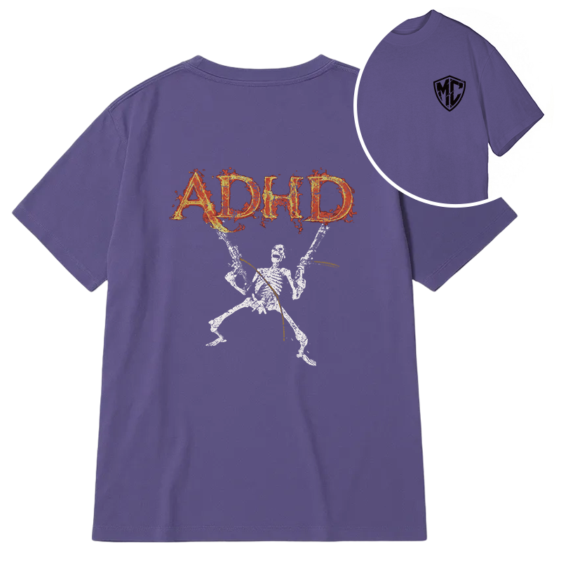 Modecanvas ADHD Skeleton DTG Printing Back Classic T-Shirt