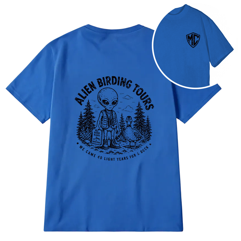 Modecanvas Retro Birder Badge DTG Printing Back Classic T-Shirt