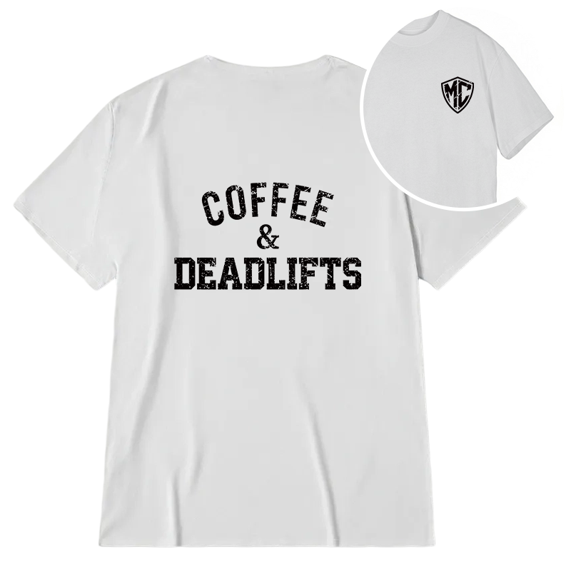 Modecanvas Coffee and Deadlifts DTG Printing Back Classic T-Shirt