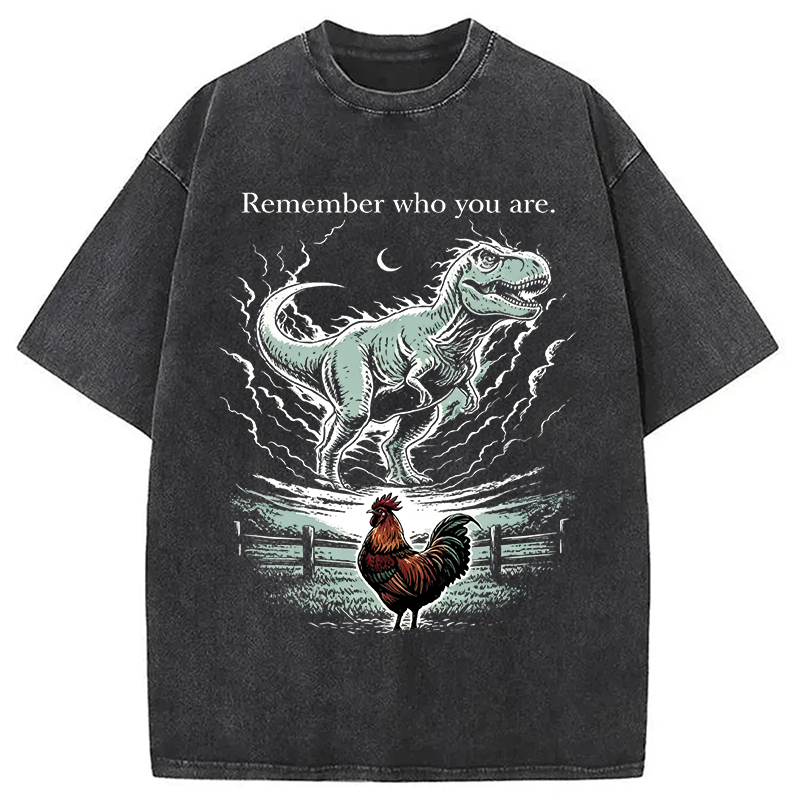 Modecanvas Remember Who You Are DTG Printing Washed T-Shirt
