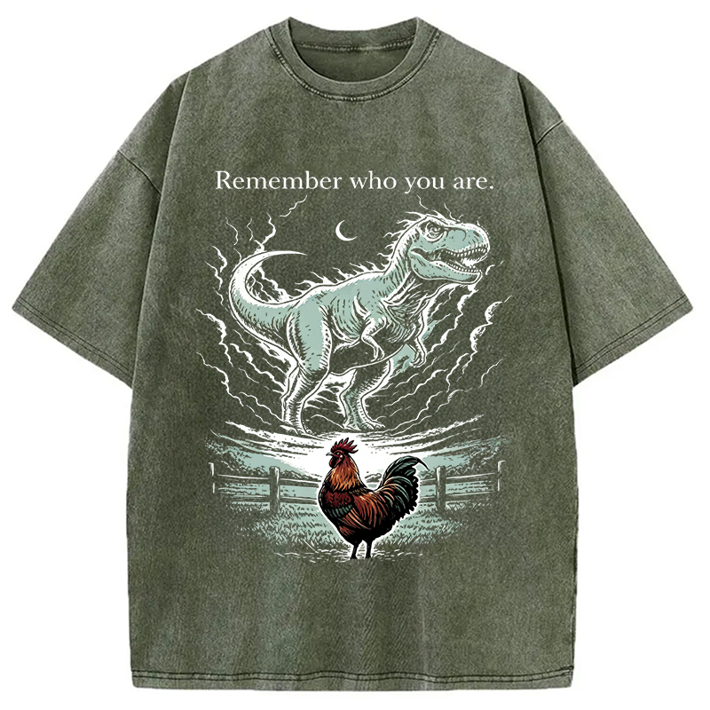 Modecanvas Remember Who You Are DTG Printing Washed T-Shirt