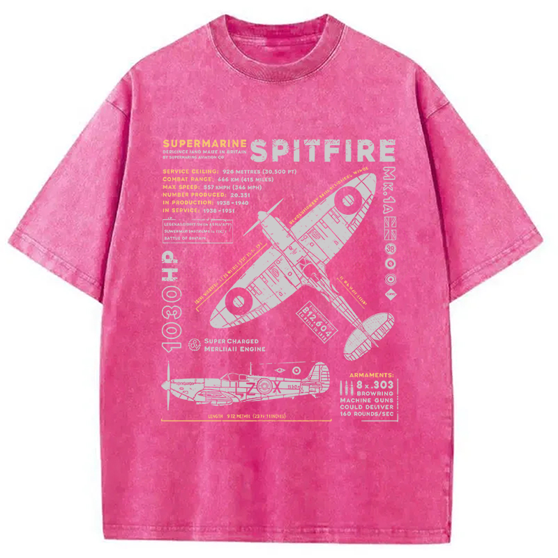 Modecanvas Royal Air Force Marlin Figher DTG Printing Washed T-Shirt