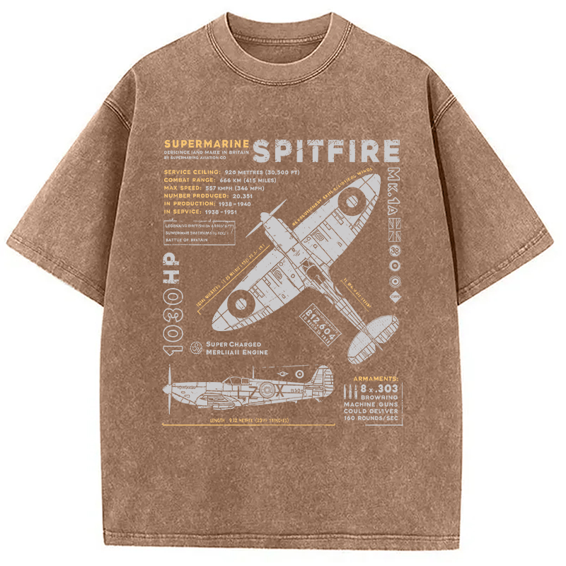 Modecanvas Royal Air Force Marlin Figher DTG Printing Washed T-Shirt