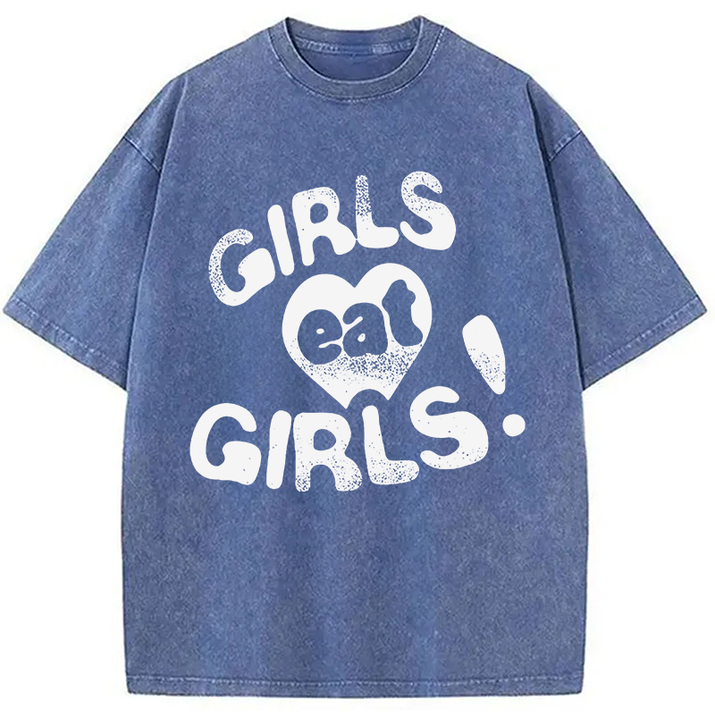 Modecanvas Girls Eat Girls DTG Printing Washed T-Shirt