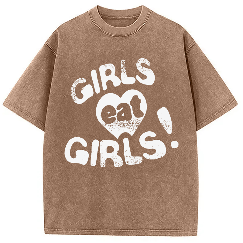 Modecanvas Girls Eat Girls DTG Printing Washed T-Shirt