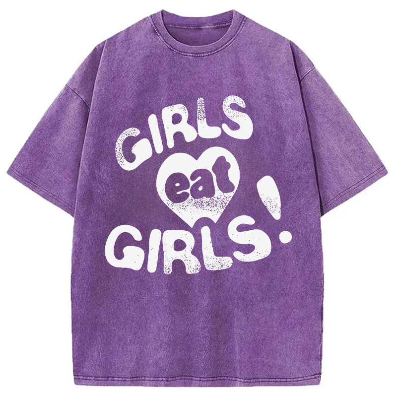 Modecanvas Girls Eat Girls DTG Printing Washed T-Shirt