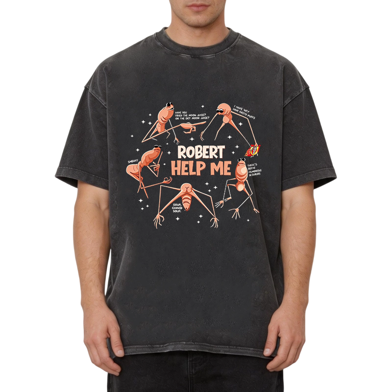 Modecanvas Robert Help Me DTG Printing Washed T-Shirt