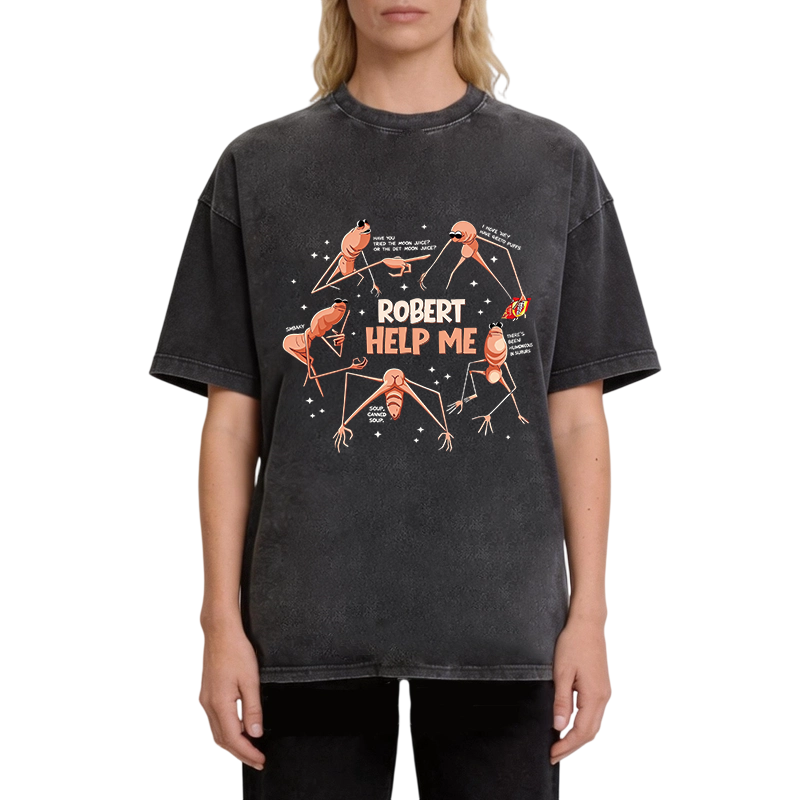 Modecanvas Robert Help Me DTG Printing Washed T-Shirt