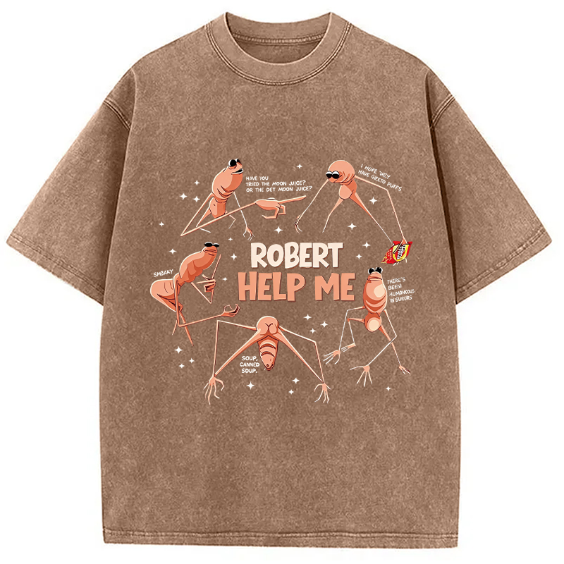 Modecanvas Robert Help Me DTG Printing Washed T-Shirt