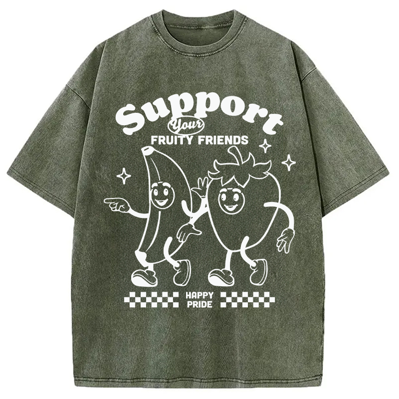 Modecanvas Support Your Fruity Friends DTG Printing Washed T-Shirt