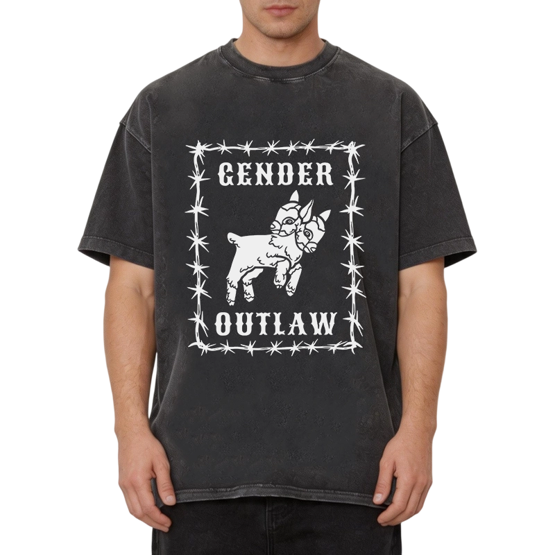 Modecanvas Gender Outlaw DTG Printing Washed T-Shirt