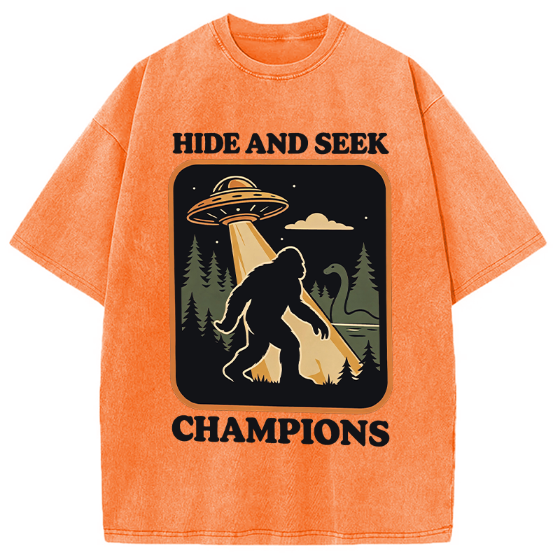 Modecanvas Hide And Seek DTG Printing Washed T-Shirt