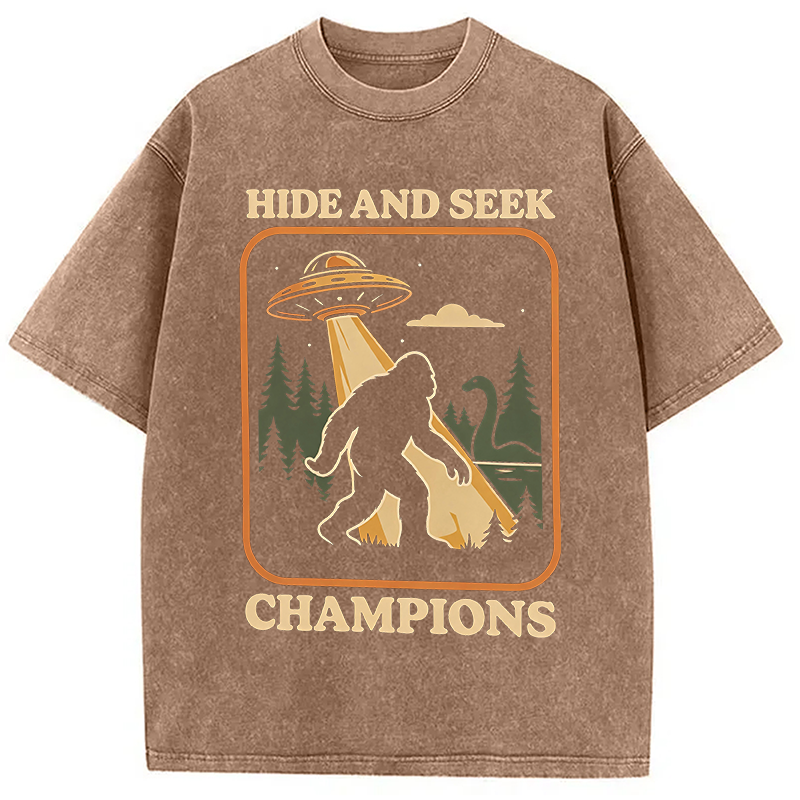 Modecanvas Hide And Seek DTG Printing Washed T-Shirt
