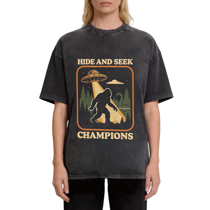 Modecanvas Hide And Seek DTG Printing Washed T-Shirt