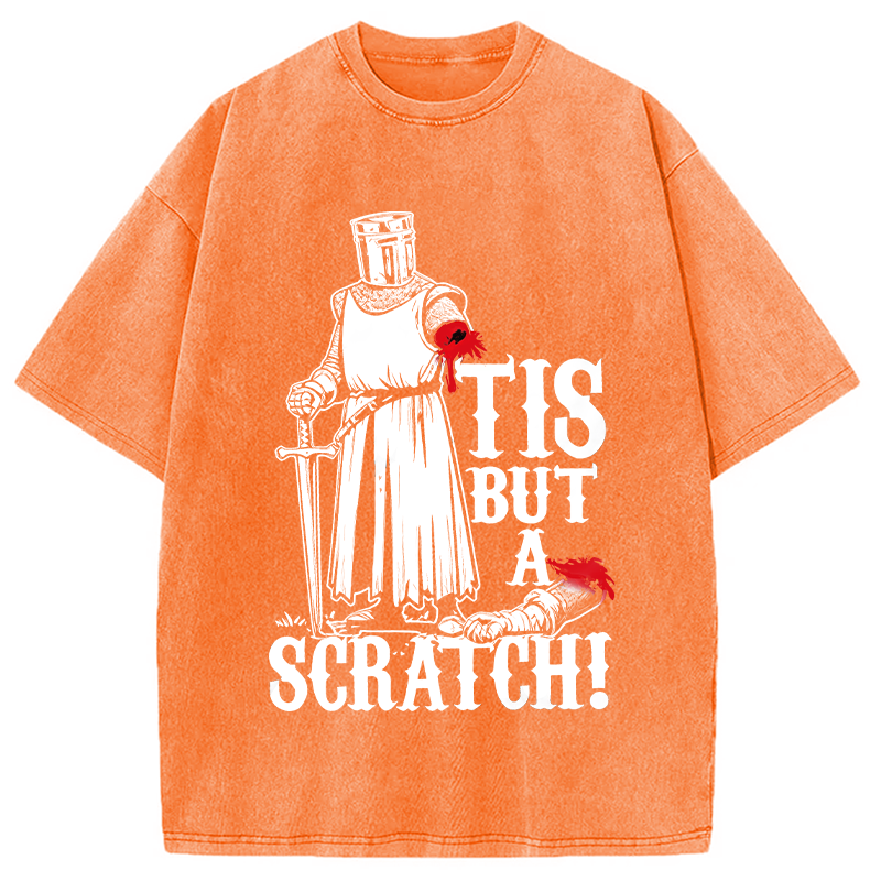 Modecanvas Tis but a Scratch Medieval Warrior Knight DTG Printing Washed T-Shirt