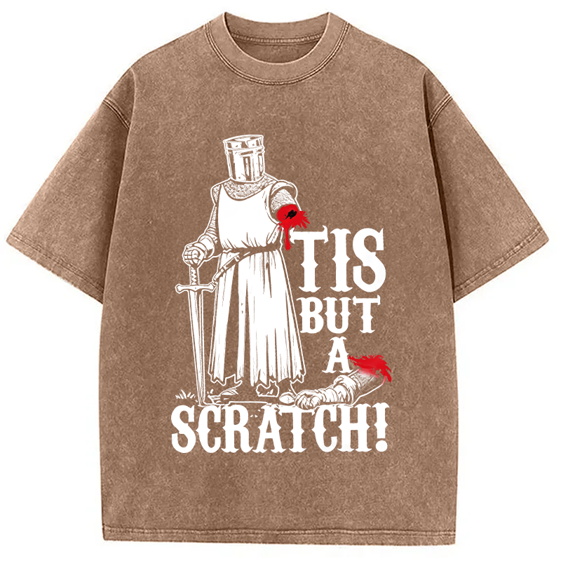 Modecanvas Tis but a Scratch Medieval Warrior Knight DTG Printing Washed T-Shirt