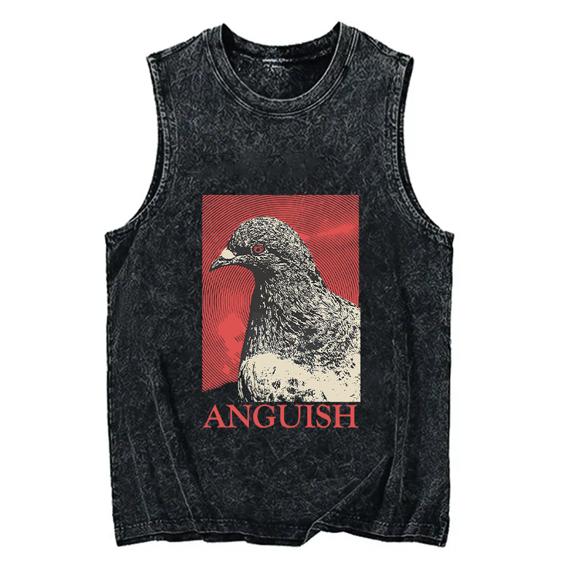Modecanvas The Weight of Urban Anguish DTG Printing Washed Tank-modecanvas