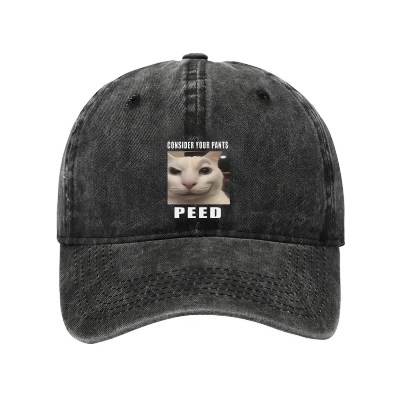Modecanvas Consider Your Pants Peed Meme Washed Cap-modecanvas