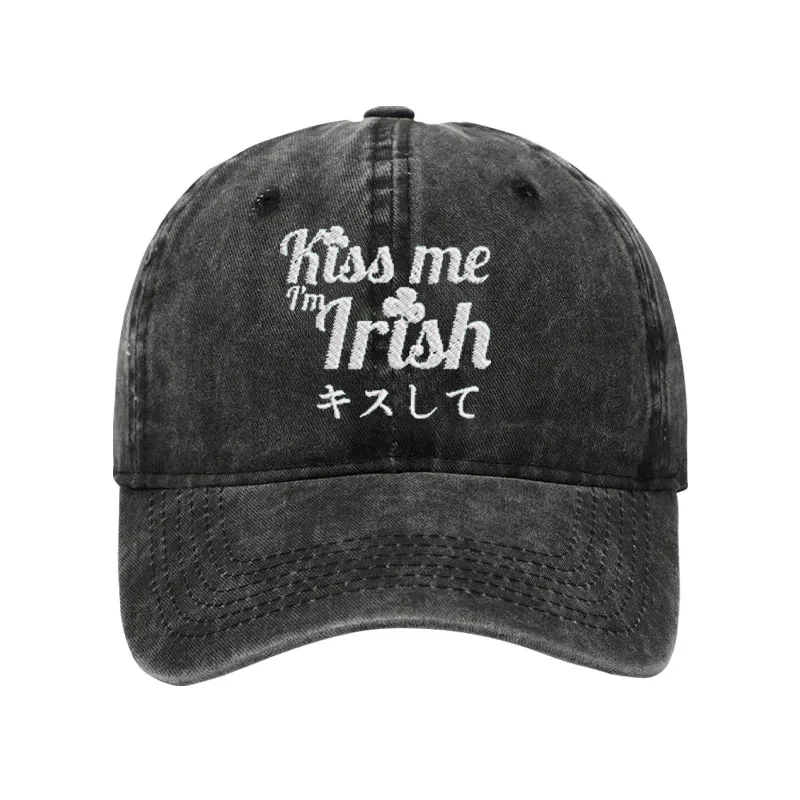 Modecanvas Kiss Me I'm Irish Washed Cap-modecanvas