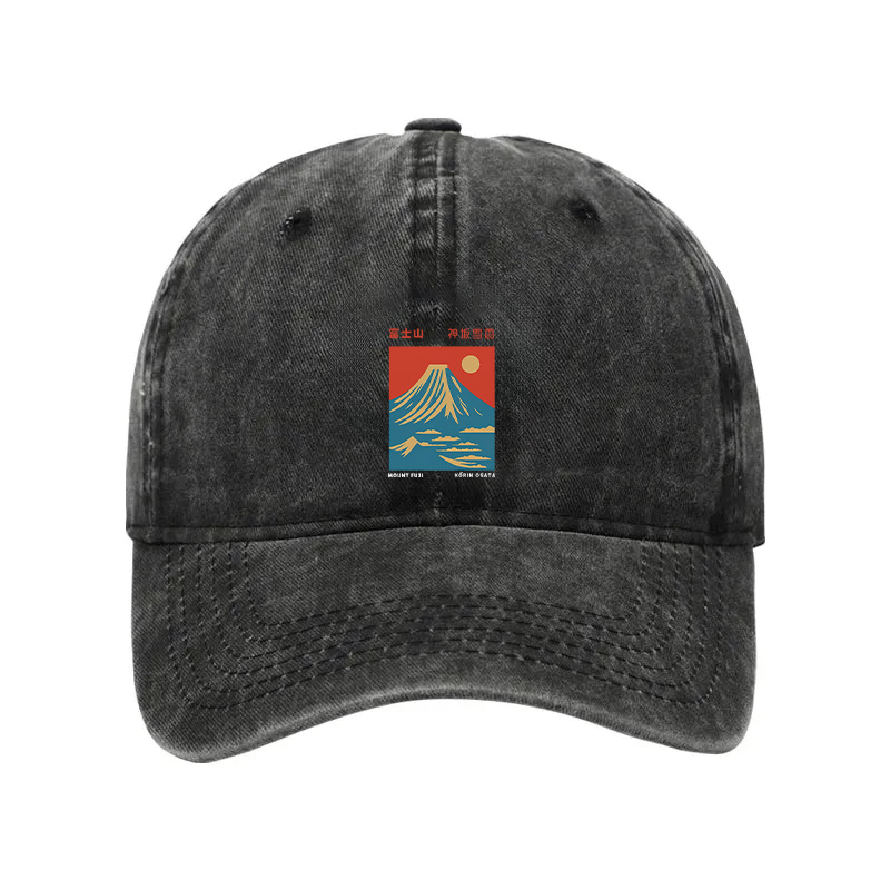Modecanvas Mount Fuji Vintage Washed Cap-modecanvas