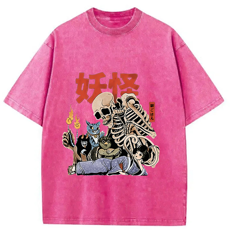 Modecanvas The Yokai Club Washed T-Shirt-modecanvas