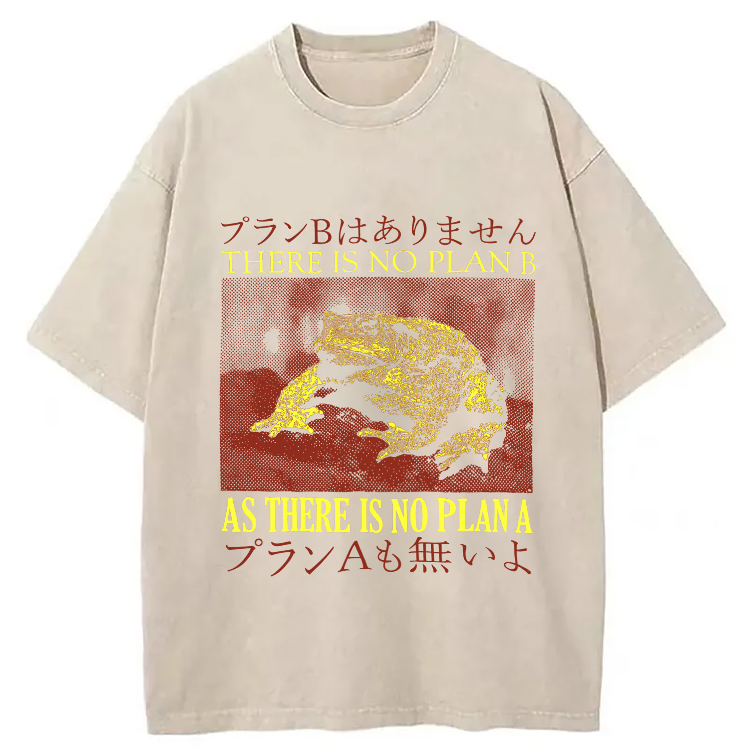 Modecanvas There is No Plan B As There is No Plan A DTG Printing Washed T-Shirt-modecanvas