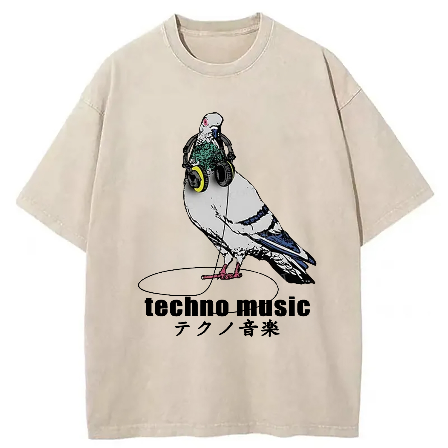 Modecanvas Techno Music Washed T-Shirt