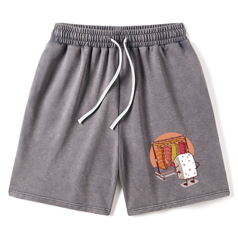 Modecanvas Which One Should I Wear Today Washed Shorts