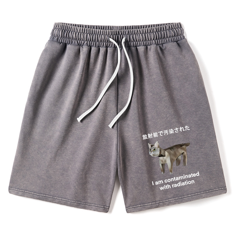 Modecanvas Cat Contaminated By Radiation Washed Shorts