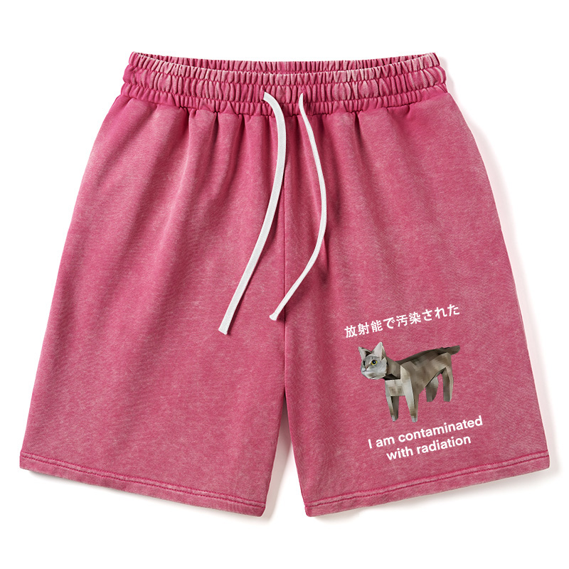 Modecanvas Cat Contaminated By Radiation Washed Shorts