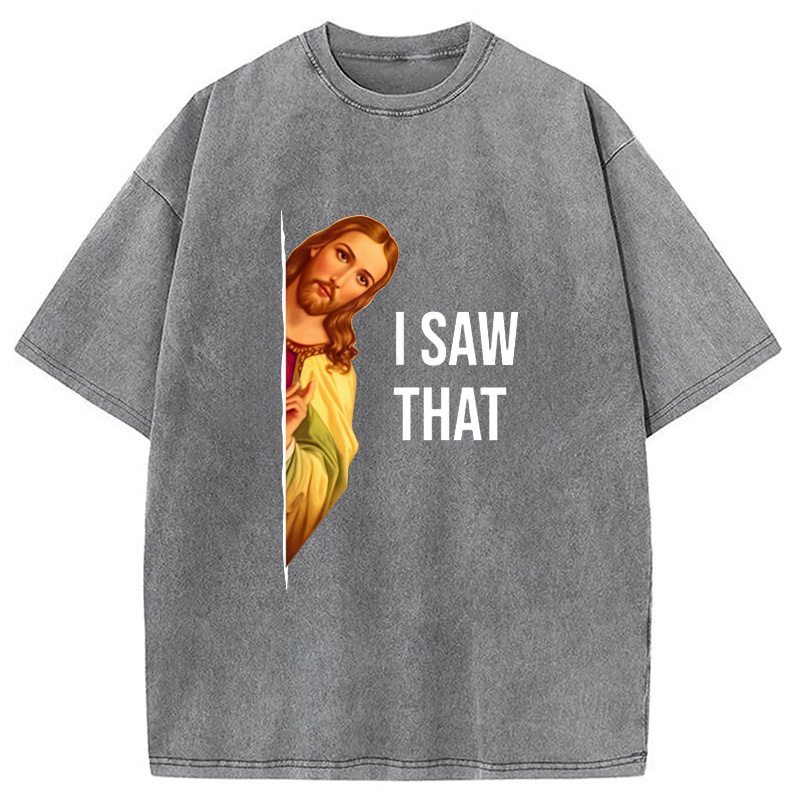 Modecanvas Funny Jesus Meme Washed T-Shirt