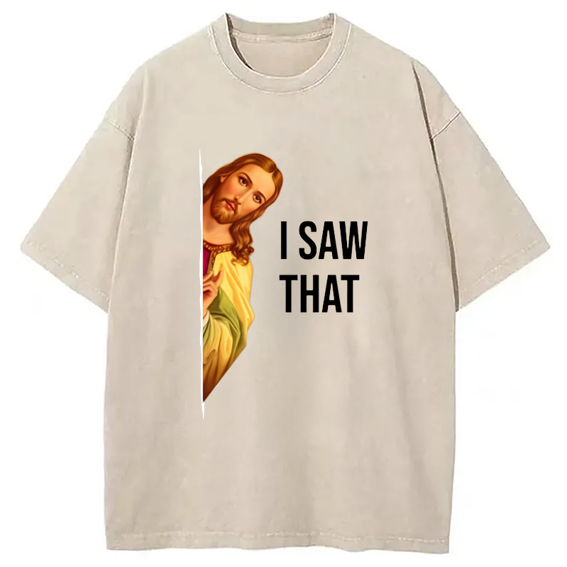 Modecanvas Funny Jesus Meme Washed T-Shirt