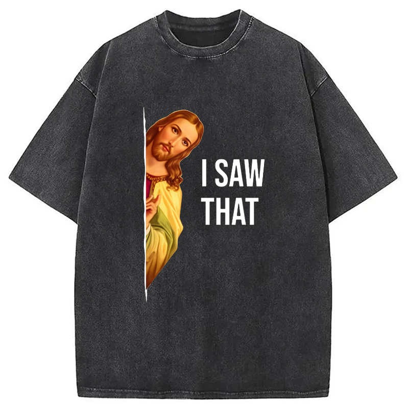 Modecanvas Funny Jesus Meme Washed T-Shirt