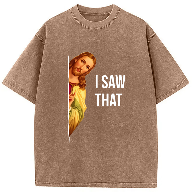 Modecanvas Funny Jesus Meme Washed T-Shirt
