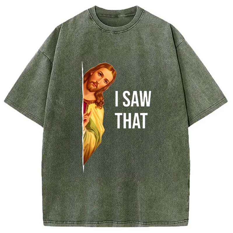 Modecanvas Funny Jesus Meme Washed T-Shirt