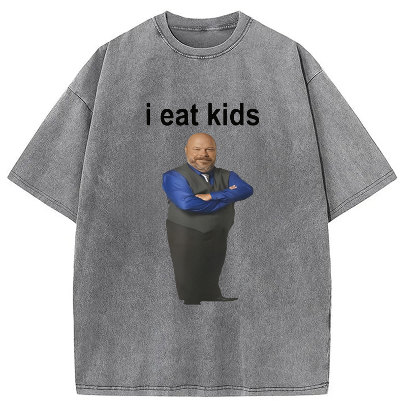 Modecanvas I Eat Kids Meme Washed T-Shirt