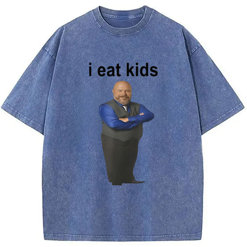Modecanvas I Eat Kids Meme Washed T-Shirt