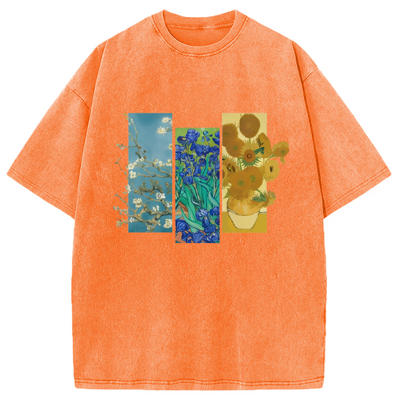 Modecanvas Van Gogh Flowers Washed T-Shirt