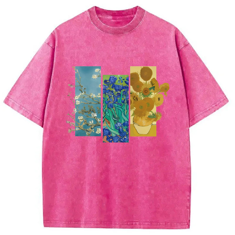 Modecanvas Van Gogh Flowers Washed T-Shirt