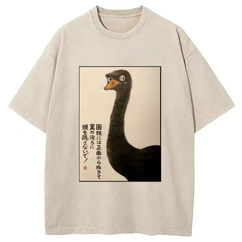 Modecanvas Avoid Difficulties Funny Washed T-Shirt