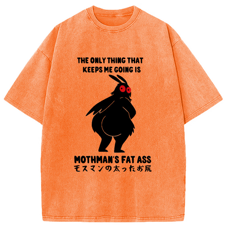 Modecanvas Funny Mothman Japan Washed T-Shirt