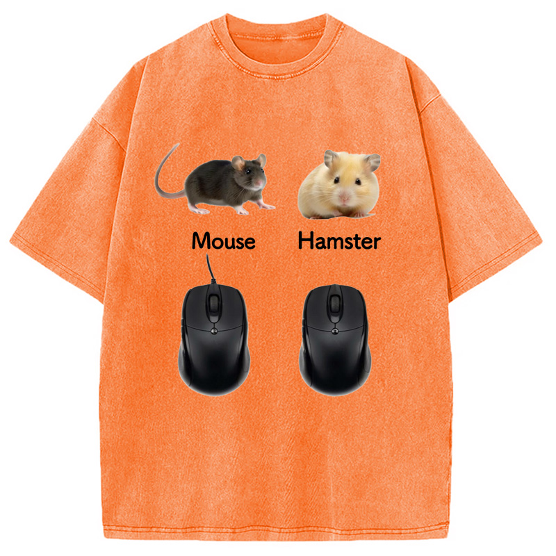 Modecanvas Mouse Hamster Meme Washed T-Shirt