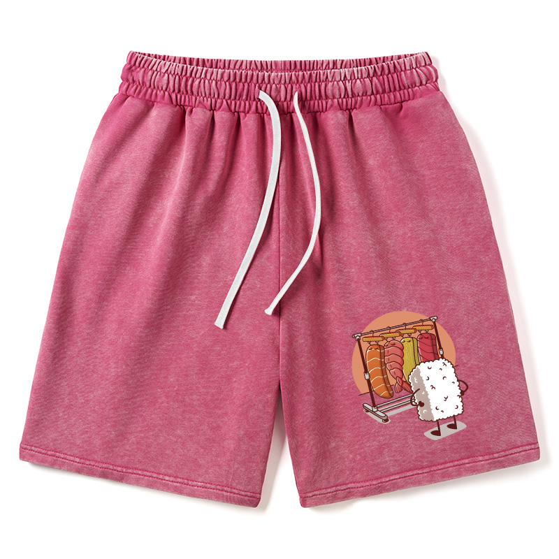 Modecanvas Which One Should I Wear Today Washed Shorts