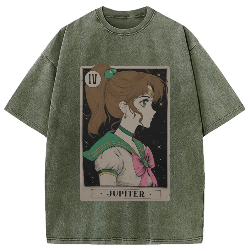 Modecanvas Jupiter Tarot Card Washed T-Shirt