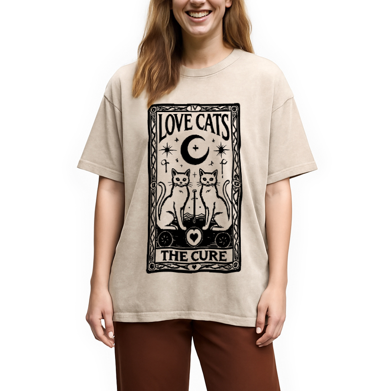 Modecanvas The Cure - Love Cats Washed T-Shirt
