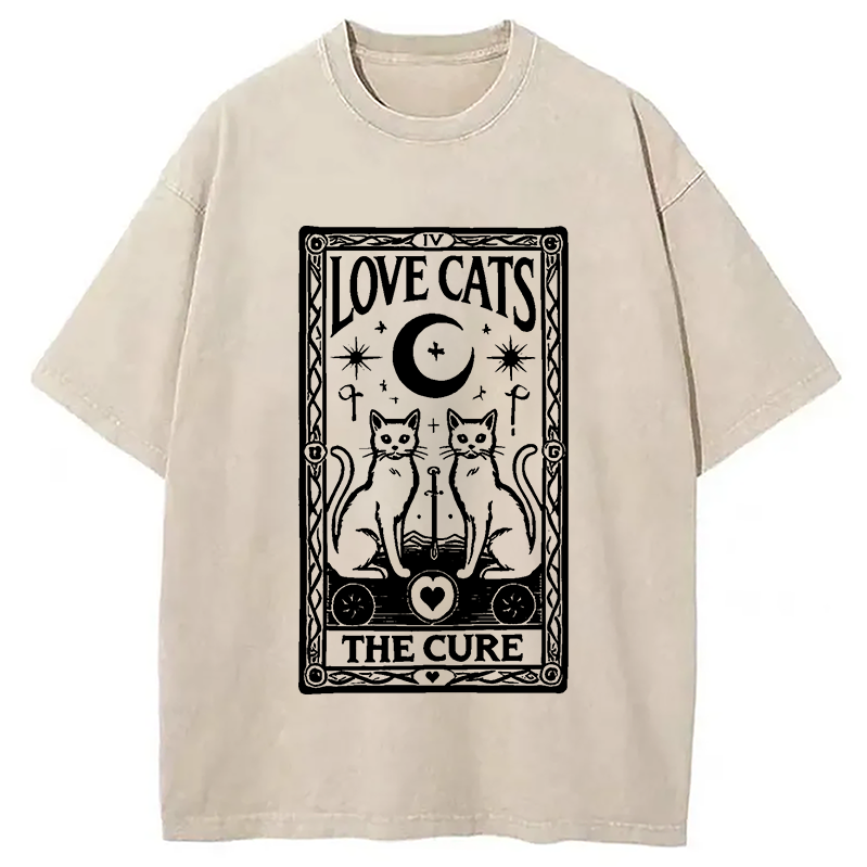 Modecanvas The Cure - Love Cats Washed T-Shirt