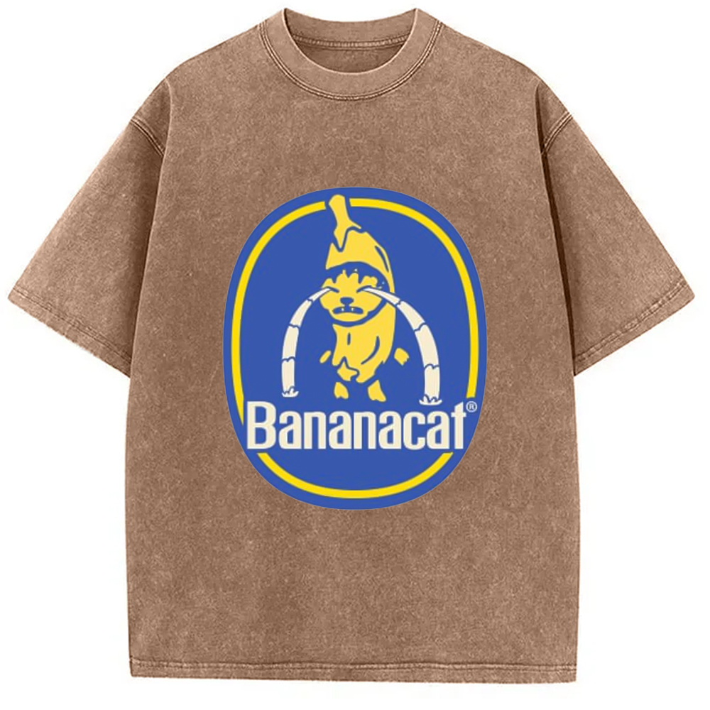 Modecanvas Sad Banana Cat Meme Washed T-Shirt